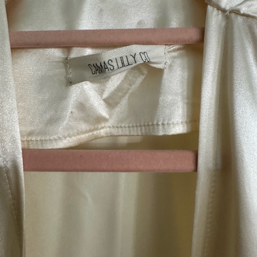 Cream Fringe Bridal Robe - Picture 3 of 5